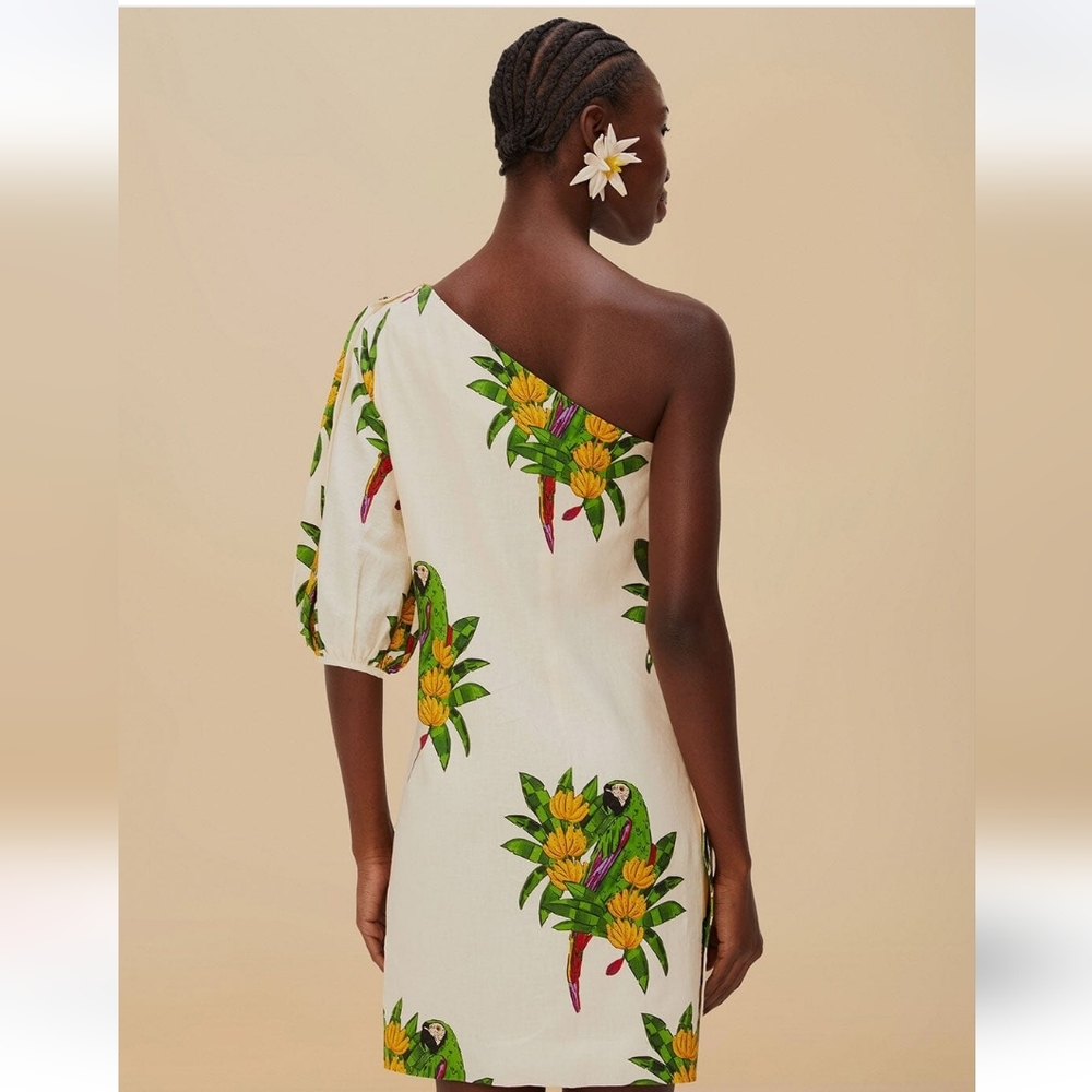 FARM Rio One Shoulder Parrot  Mini Dress - Picture 4 of 5